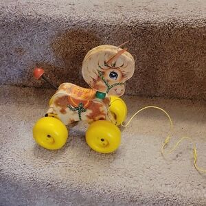 Fisher-Price Pull-Along Pony with Yellow Wheels